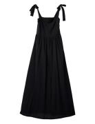 Bow-Strap Seersucker Summer Dress Polvipituinen Mekko Black Lexington ...