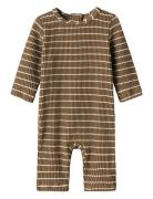 Nbmfredo Ls Uv Suit Lil Uimapuku Uima-asut Brown Lil'Atelier