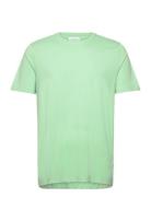 Mouliné O-Neck Tee S/S Tops T-shirts Short-sleeved Green Lindbergh