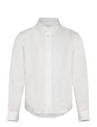 Cotton Linen Bd Ls Shirt Tops Shirts Long-sleeved Shirts White GANT