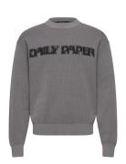 Logo Knit Sweater Tops Knitwear Round Necks Grey Daily Paper