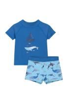 Baby T-Shirt Set S/S Uimashortsit Blue Color Kids