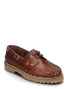Biacapri Boat Shoe Pull Up Leather Matalapohjaiset Kengät Brown Bianco