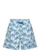 Palm Trees Print Swimsuit Trunks Uimashortsit Blue Mango