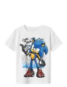 Nkmaron Sonic Nreg Ss Top Box Sky Tops T-shirts Short-sleeved White Na...