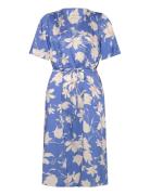 Rel Floral Print Ss Dress Polvipituinen Mekko Blue GANT