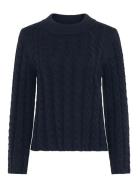 Mandy Cable Sweater Tops Knitwear Jumpers Navy Newhouse