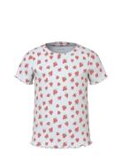 Nmfvemma Aop Ss Slim Top Tops T-shirts Short-sleeved White Name It