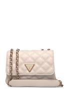 Giully Mini 2 Comp Cnvrtbl Flp Bags Crossbody Bags Beige GUESS