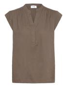 Lr-Naja Tops Blouses Sleeveless Brown Levete Room