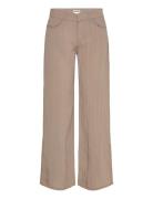 Loose Crinkle Trousers Bottoms Trousers Wide Leg Beige Weekday