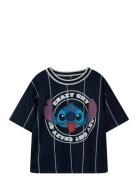 Nmmariz Stitch Nreg Ss Poly Top Wdi Tops T-shirts Short-sleeved Navy N...
