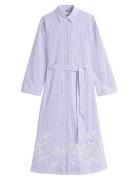 Broderie Anglaise Co Shirt Dress Polvipituinen Mekko Blue Tommy Hilfig...