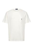 Standard Fit Cotton-Linen Pocket T-Shirt Tops T-shirts Short-sleeved W...