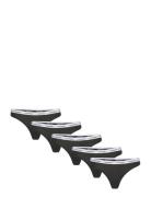 Thong 5 Pk Stringit Alusvaatteet Black Calvin Klein