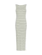 Mschgubbi Rasmia Sl Dress Stp Polvipituinen Mekko Cream MSCH Copenhage...