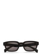Bold Rectangular Frame Sunglasses Neliönmuotoiset Aurinkolasit Black W...