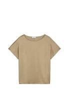 Shirts/Blouses Short Sleeve Tops T-shirts & Tops Short-sleeved Beige M...