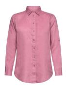 Relaxed Fit Linen Shirt Tops Shirts Long-sleeved Pink Lauren Ralph Lau...