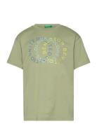 T-Shirt Tops T-shirts Short-sleeved Green United Colors Of Benetton