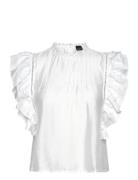 Mini Boho Frill Top Tops Blouses Sleeveless White Gina Tricot