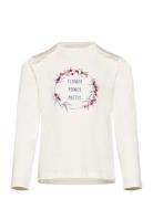T-Shirt Ls Tops T-shirts Long-sleeved T-shirts Cream Minymo