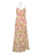 Cantara Printed Maxi Dress Maksimekko Juhlamekko Pink Bardot