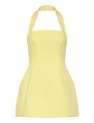Nevelle Hourglass Halter Dress Lyhyt Mekko Yellow Bardot