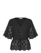 Rosaliepw Bl Tops Blouses Short-sleeved Black Part Two