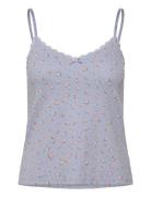 Cami Pointelle Lace Flower Toppi Blue Hunkemöller