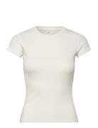 Top Ss Rib Crew Tops T-shirts & Tops Short-sleeved White Hunkemöller