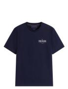 Hilfiger Stack Tee Tops T-shirts Short-sleeved Navy Tommy Hilfiger