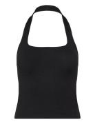 Square Neck Halter Top Tops T-shirts & Tops Sleeveless Black Weekday