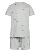 Pyjama Tee Shorts Vehicle Boat Pyjamasetti Pyjama Blue Lindex