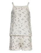 Pajama Pointelle Ss Pyjamasetti Pyjama White Lindex