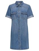 Onllisa S/S Dnm Dress Gua Noos Polvipituinen Mekko Blue ONLY