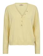 Mmchani Placket Knit Tops Knitwear Jumpers Yellow MOS MOSH