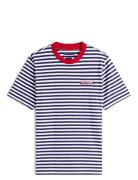 Americana Graphic Striped Tee Tops T-shirts Short-sleeved Navy Tommy H...