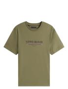 Brand Love Hilfiger Tee Tops T-shirts Short-sleeved Khaki Green Tommy ...
