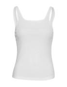 Mschbetrina Rib Sl Top Tops T-shirts & Tops Sleeveless White MSCH Cope...