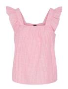 Pcapia Sl Square Neck Top Mm Wvn Tops T-shirts & Tops Sleeveless Pink ...
