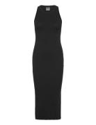 Ease Ribbed Tank Dress Maksimekko Juhlamekko Black Aim´n