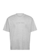 A - Rel Fashion Logo Tee Tops T-shirts Short-sleeved Grey Calvin Klein