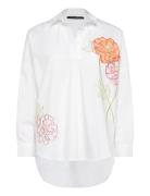 Cambria Cotton Popover Shirt Tops Shirts Long-sleeved White French Con...
