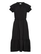 Jdytrain S/L Frill Midi Dress Wvn Exp Polvipituinen Mekko Black JDY