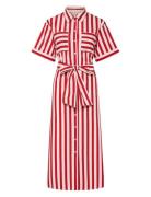 Yasclaudi Ss Shirt Dress S. - D2D Polvipituinen Mekko Red YAS