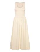 Flared Dress In Combined Fabric Polvipituinen Mekko Cream Mango