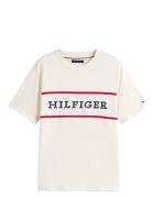 Americana Colourblock Tee Tops T-shirts Short-sleeved White Tommy Hilf...