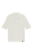 Ss Smth Cttn Wffl Pl Tops Polos Short-sleeved White Calvin Klein Jeans