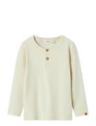 Nmmgayo Sar Ls Slim Top Lil Tops T-shirts Long-sleeved T-shirts Cream ...